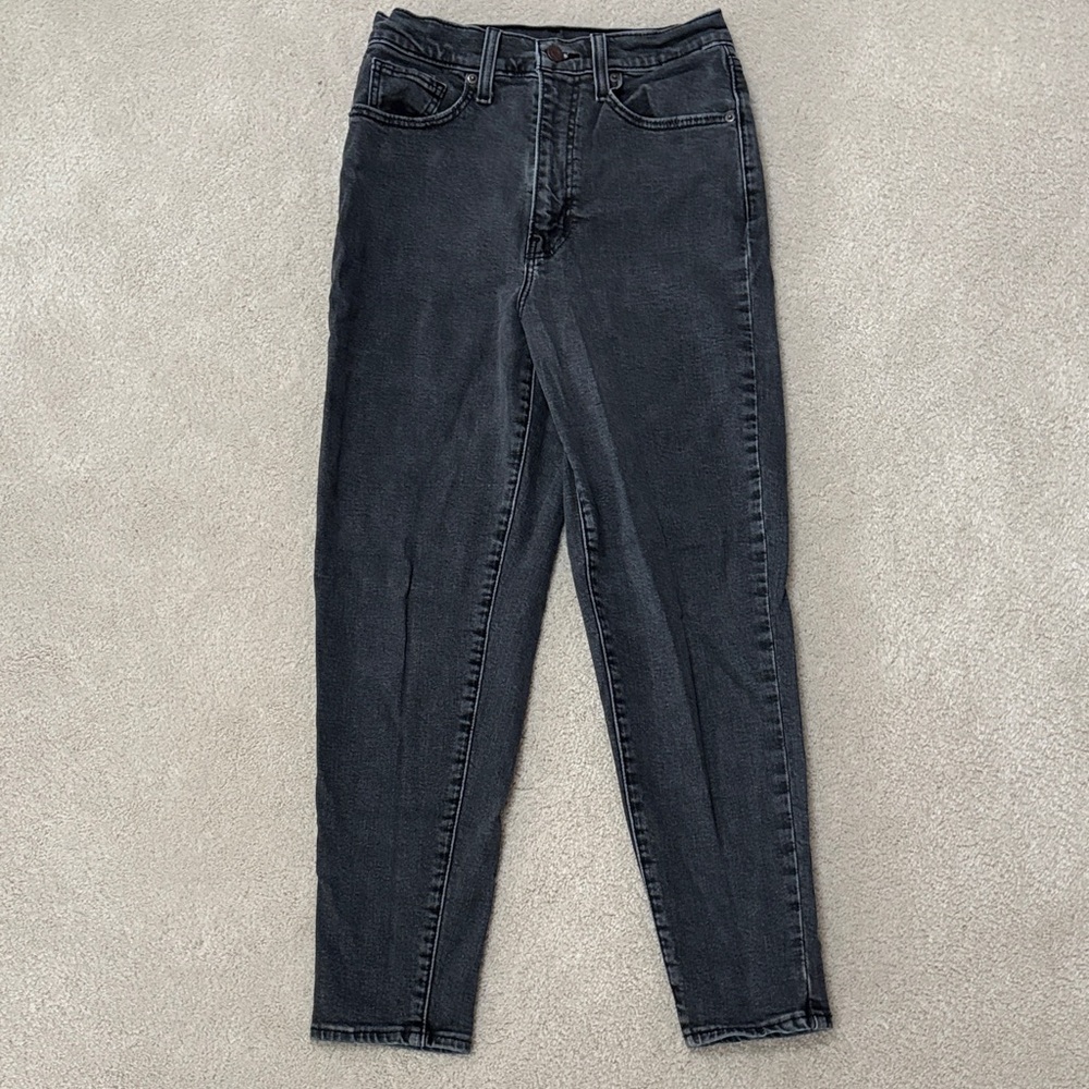 Levi's Women's High Wasted Tapered Leg Dark Gray Jeans 27x27